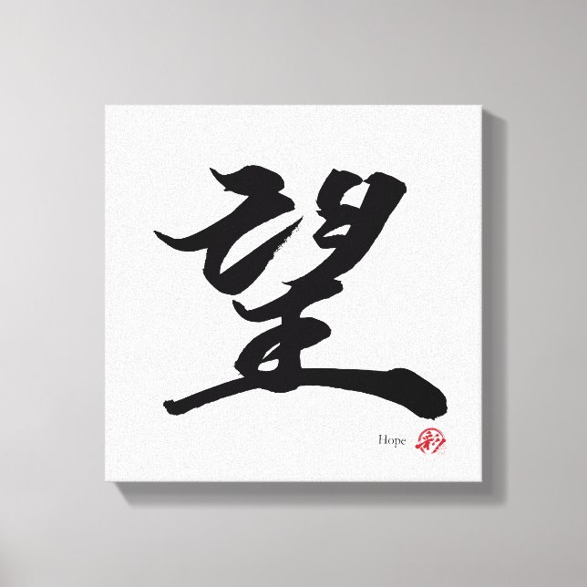 Toile 望 Espoir Calligraphie Japonaise (Recto)