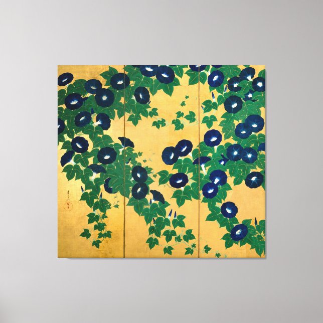 Toile 朝 顔(部 分), 其 Gloire du matin (détail), Kiitsu (Recto)