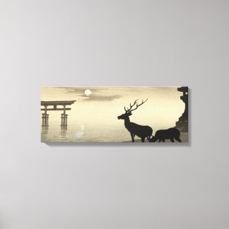 Toile 浮世絵キャンバス ukiyoe 小原古邨 「安芸の宮島」 キャンバスプリント