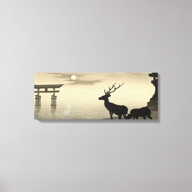 Toile 浮世絵キャンバス ukiyoe 小原古邨 「安芸の宮島」 キャンバスプリント (Recto)