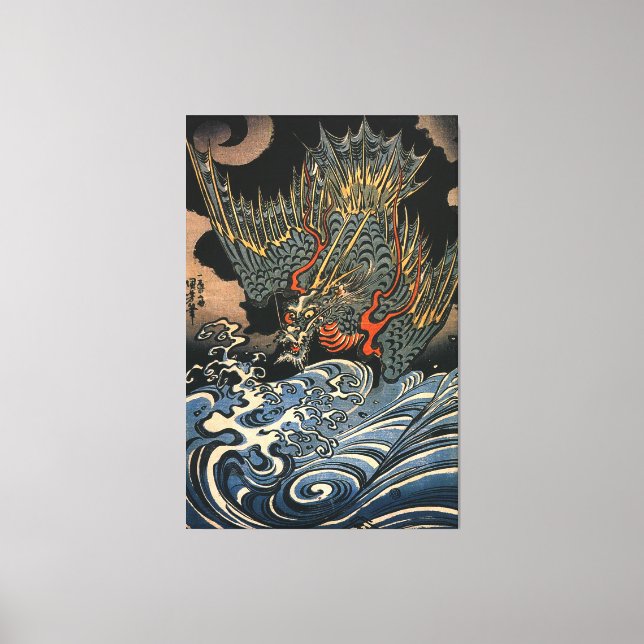 Toile 海 龍, 国 芳, Dragon de mer, Kuniyoshi, Ukiyo-e (Recto)