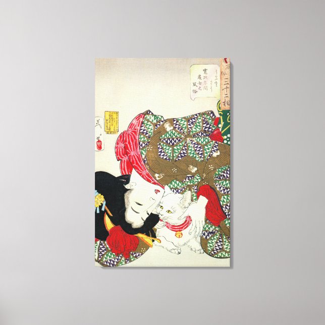 Toile 猫 が 好 き, 芳 J'aime les chats, Yoshitoshi, Ukiyo-e (Recto)