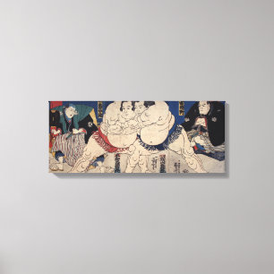 Toile 相 撲, 国 芳 Sumo Wrestling, Kuniyoshi, Ukiyo-e