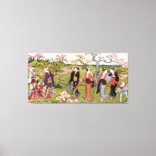 Toile 花 見, 清 長 Fleur Viewing, Kiyonaga, Ukiyo-e