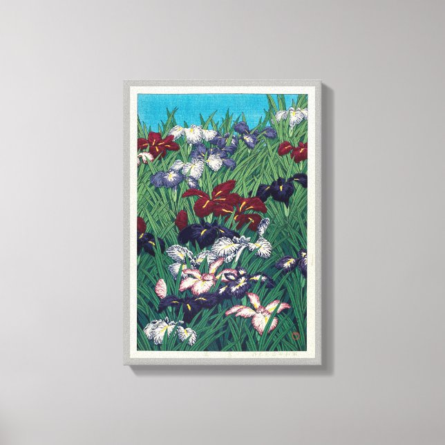 Toile 菖 蒲, Iris, Hasui Kawase, Woodcut (Recto)