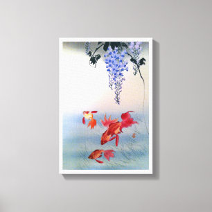 Toile 金 魚 と 藤, 小 古 poisson d'or et de la Wisteria, 原, Oh