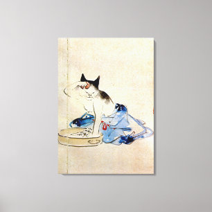 Toile 顔 を 洗 猫, 広 重 Cat, Laver le visage, Hiroshige, Ukiy