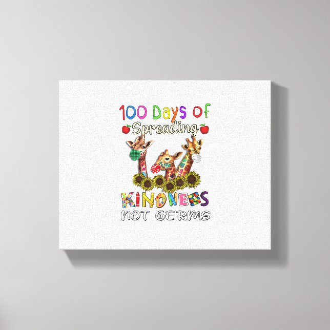 Toile 100e jour d'école 100 jours à répandre la gentille (Recto)