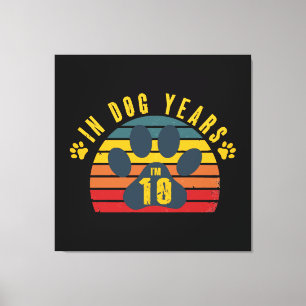 Toile 10 ans en années de chien