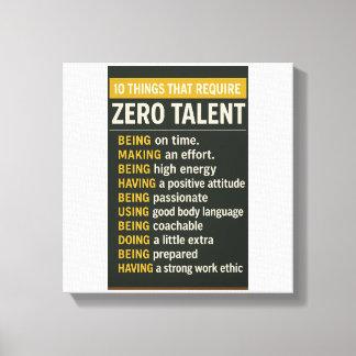Toile 10 choses qui ne nécessitent aucun talent
