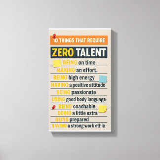 Toile 10 choses qui ne nécessitent aucun talent