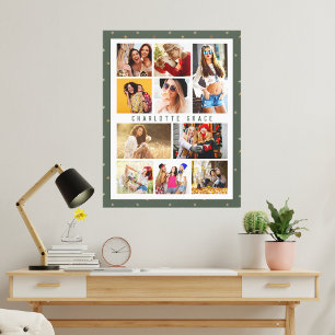 Toile 10 Photo Étoiles modernes Stylish Nom vert