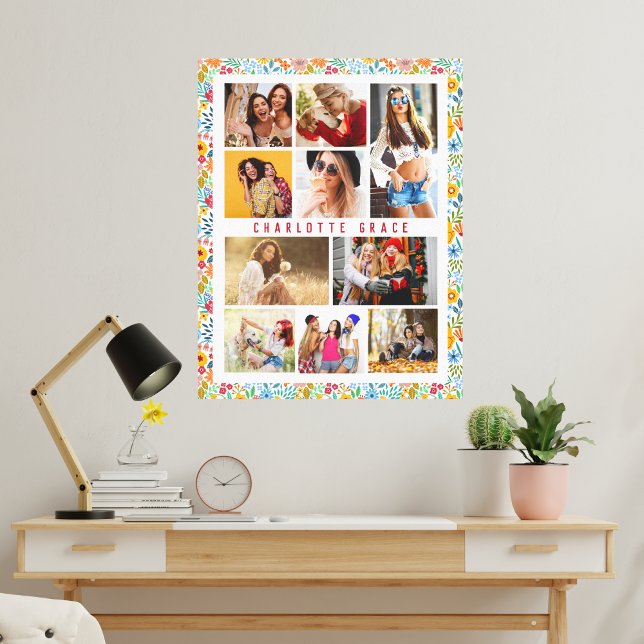 Toile 10 Photo Moderne tendance Floral Nom élégant (Créateur téléchargé)