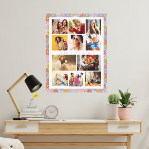 Toile 10 Photo Moderne Trendy Hippie Floral Nom élégant