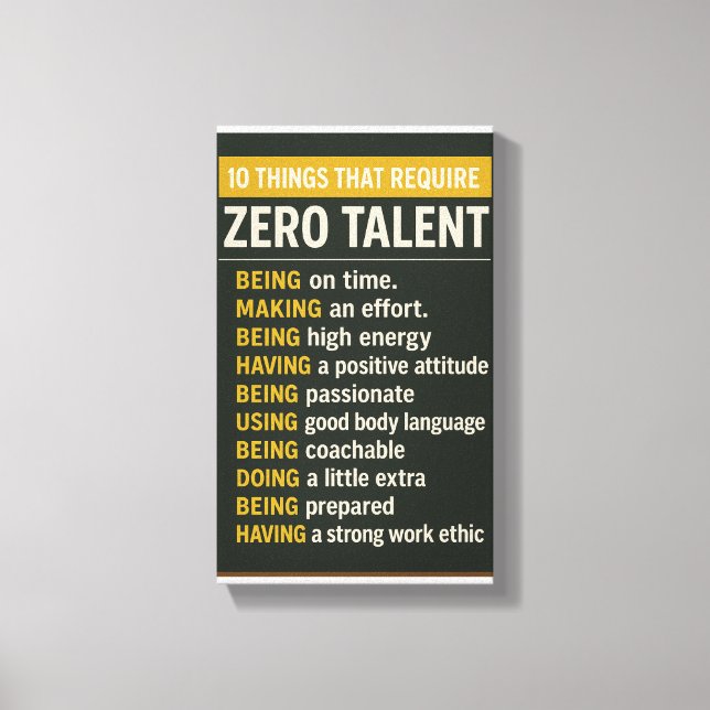 Toile 10 Things That Require Zero Talent (Recto)