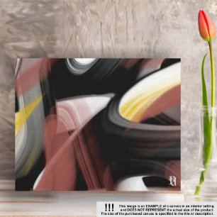 Toile 10x8" Tendance Art Abstrait Noir Blanc Poudre