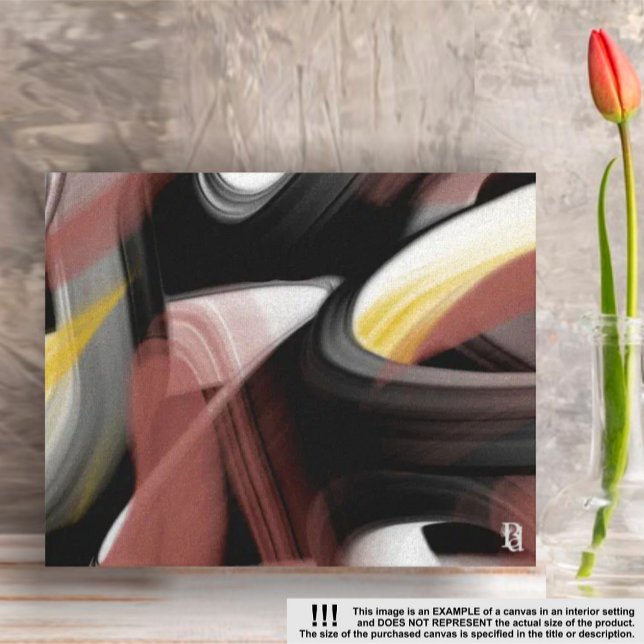 Toile 10x8" Tendance Art Abstrait Noir Blanc Poudre (Créateur téléchargé)