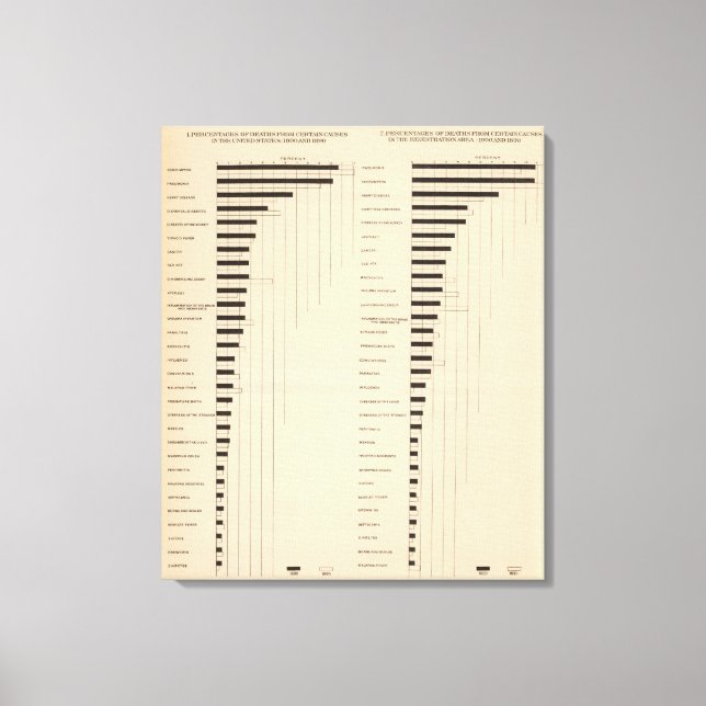 Toile 112 Taux de mortalité, causes 1900, 1890 (Recto)