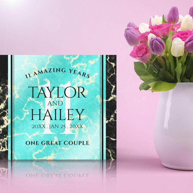 Toile 11ème anniversaire de Mariage turquoise (Créateur téléchargé)