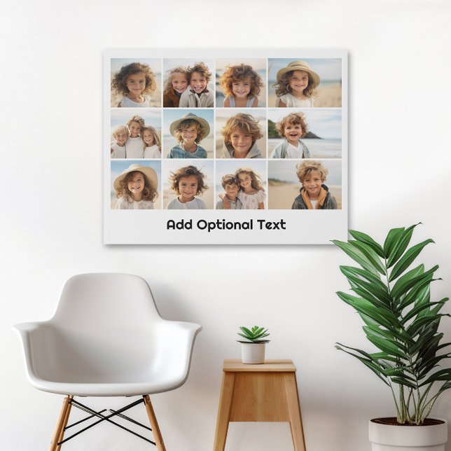 Toile 12 Collage de grille photo - Blanc - Type de motif (Personalized wall art with 12 photos)