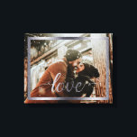 Toile 14x11 Love Typography avec cadre en argent<br><div class="desc">Faux Silver Foil Frame autour de votre toile photo personnalisée imprimer avec le mot amour dans la belle calligraphie.</div>