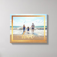 14x11 Love Typography avec Gold Frame