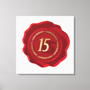 Toile 15e anniversaire sceau de cire rouge