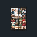 Toile 17 Collage photo et texte - Peut modifier noir<br><div class="desc">Un design avec un arrière - plan noir basique. Utilisez jusqu'à 17 photos carrés pour créer un cadeau unique et personnel. Si vous avez besoin d'ajuster les images,  cliquez sur l'outil personnaliser pour apporter des modifications.</div>