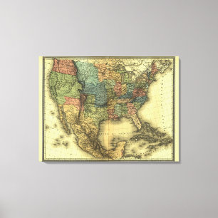 Toile 1848 Thunot Duvotenay Map: Budget-Unis & mexique