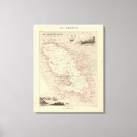 1858 Carte du département de la Martinique, Poster