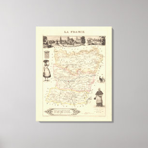 Toile 1858 Carte du département de Mayenne, Poster de Fr