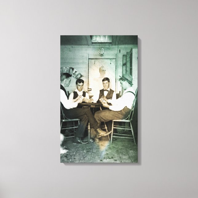 Toile 1890 Poker Jeu Hommes Jeu Cartes de Jeu Homme Grot (Recto)