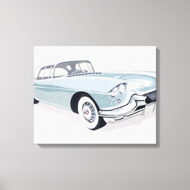 Toile 1957 Cadillac avec silhouette de conducteur à l'in (Recto)