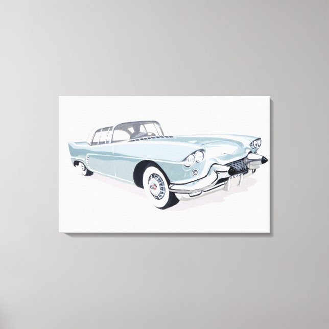 Toile 1957 Cadillac avec silhouette de conducteur à l'in (Recto)