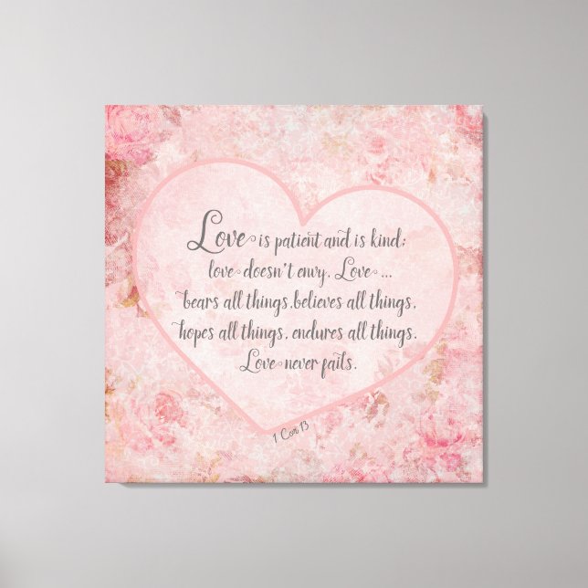 Toile 1 Co 13 - L'amour est le patient L'amour est le ge (Recto)