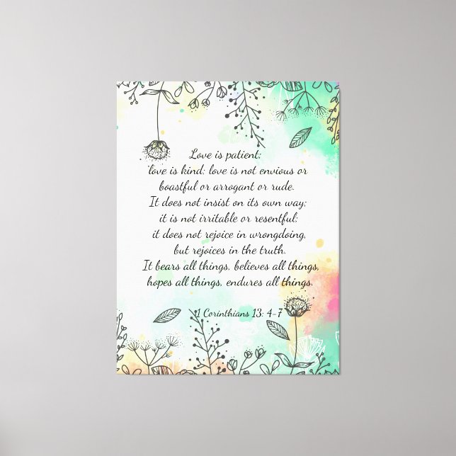 Toile 1 Corinthiens 13: 4-7 (Recto)