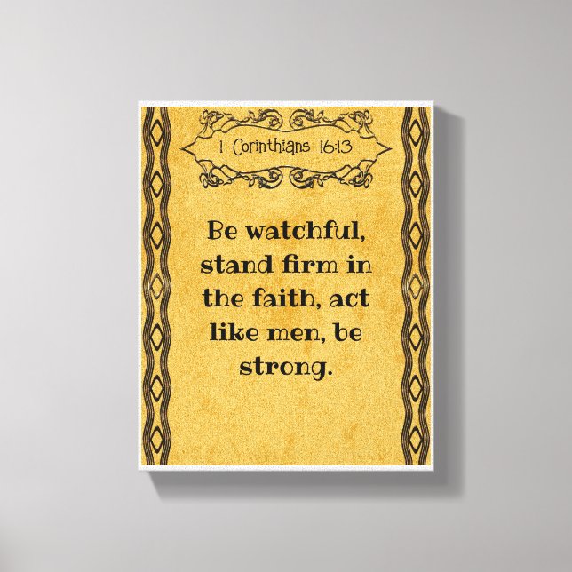 Toile 1 Corinthiens 16:13 | Citations bibliques motivant (Recto)