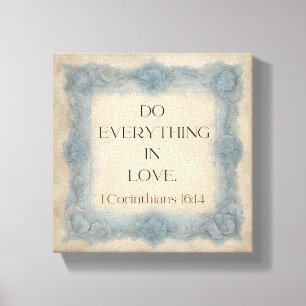 Toile 1 Corinthiens 16:14 Faites tout avec amour Vintage