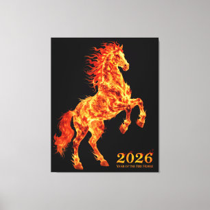Toile 2026 Année du Cheval de Feu