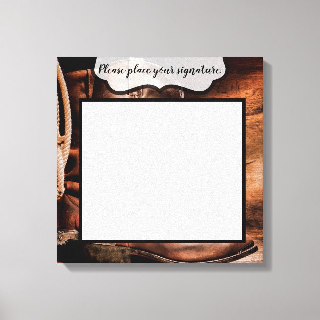 Toile 20"x20" Signature Canvas Boots Cowboy Boots Grange (Recto)