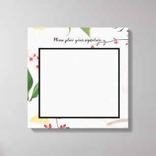 Toile 20"x20" Signature Canvas Fleurs florales blanches