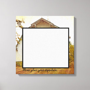 Toile 20"x20" Signature Canvas Sunset Grange Pays Rusti