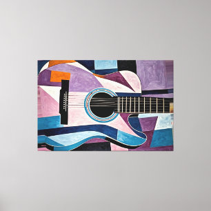 Toile 24_019, guitare, abstraite, cubisme, art