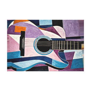 Toile 24_019, guitare, abstraite, cubisme, art