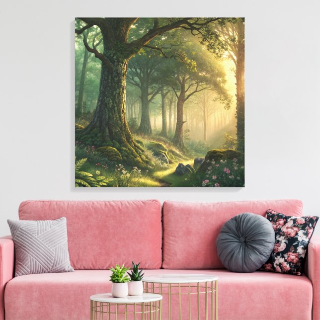 Toile 24 Inch Square Custom Canvas Photo Wall Art (Insitu(Salon))