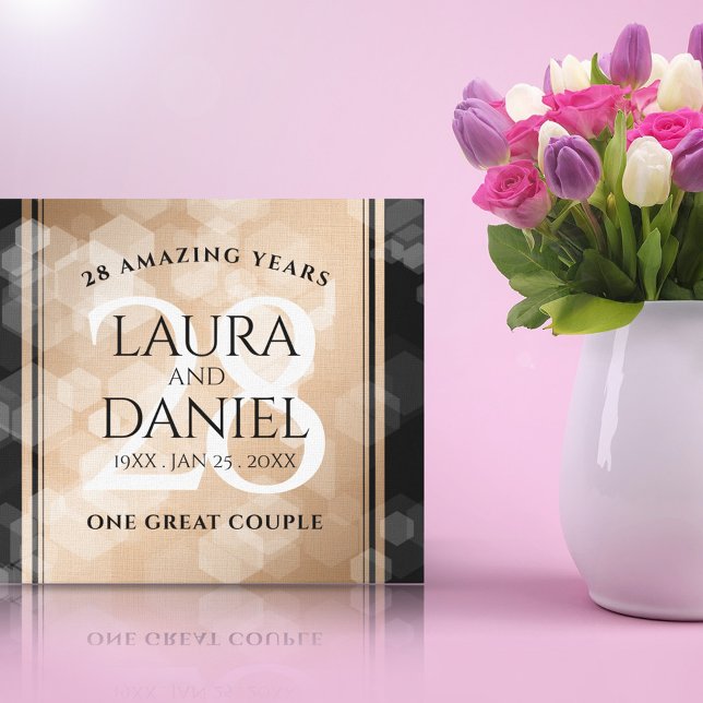 Toile 28e anniversaire du Mariage de lin élégant (Créateur téléchargé)