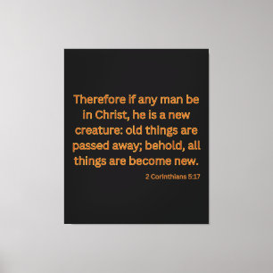 Toile 2 Corinthiens 5:17 Bible Verse KJV Wall Art