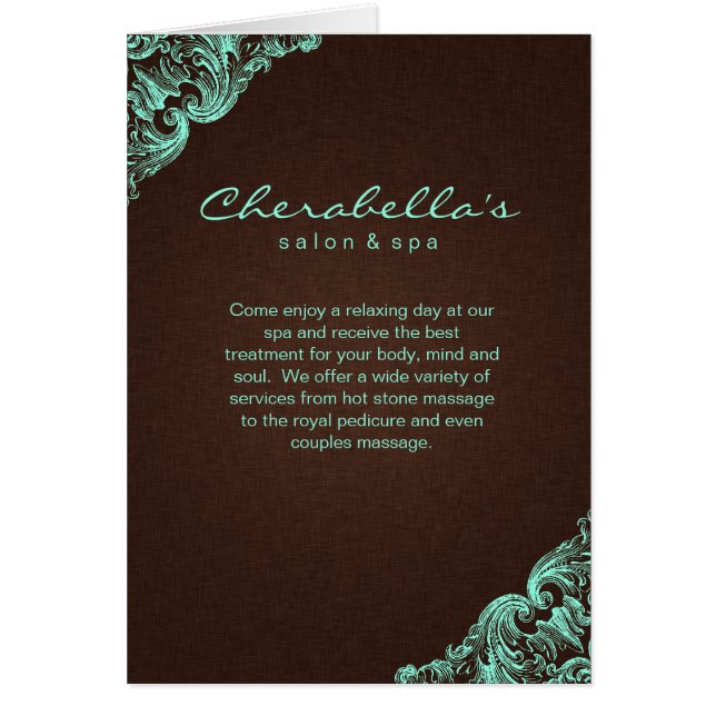 Toile 2 de brun de menthe de brochure de salon de (Devant)