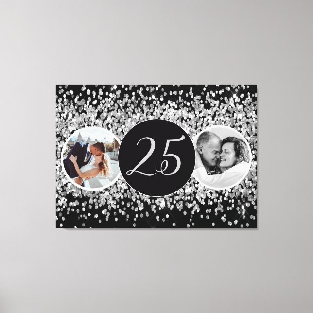 Toile 2 Photo Anniversaire du Mariage Argent (Recto)