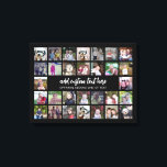 Toile 30 Grille de collage photo - 2 Zones de texte - no<br><div class="desc">Utilisez 30 photos CARRÉS pour créer un collage photo personnel. Cette disposition moderne et propre comprend 2 blocs de texte - 1 dans un script tendance et 1 dans une police san serif pour ajouter un nom de famille ou un nom. La couleur de l'arrière - plan peut être modifiée...</div>